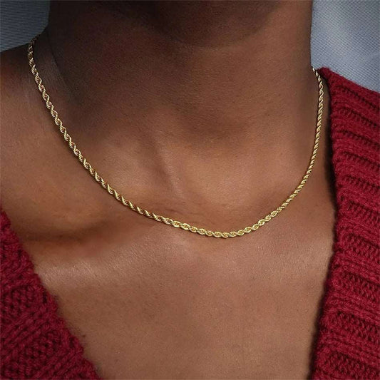 Gold twisted chain 3mm