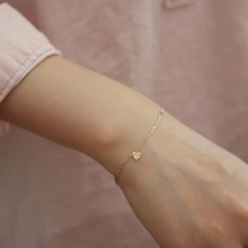 Heart Pendant You & I Gold Bracelet