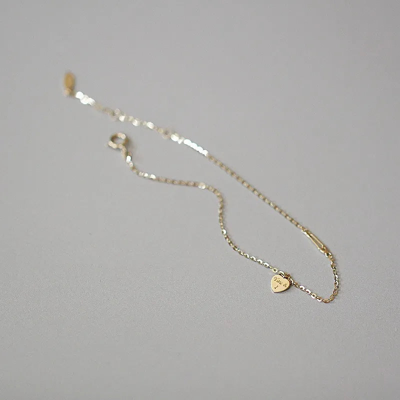 Heart Pendant You & I Gold Bracelet