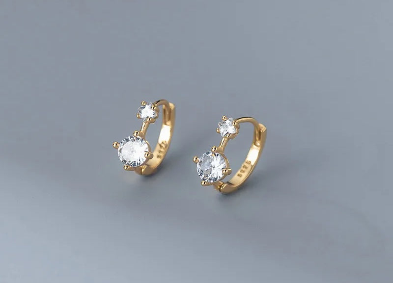 Zirconia Stone Gold Huggies