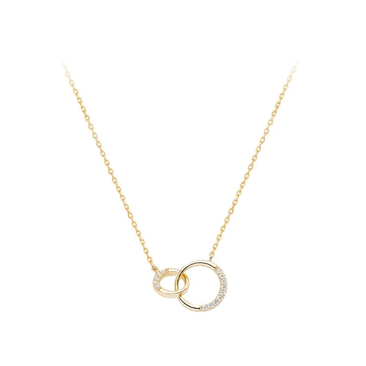 Intertwining Rings Gold Necklace