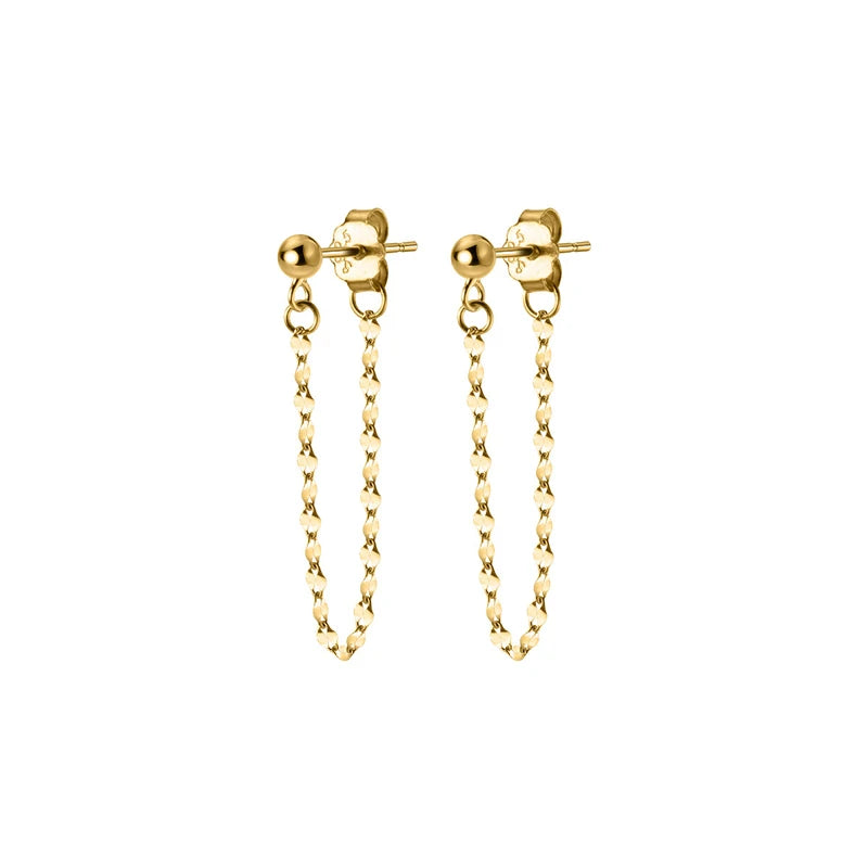 Gold Chain Fine Hanging Earrings